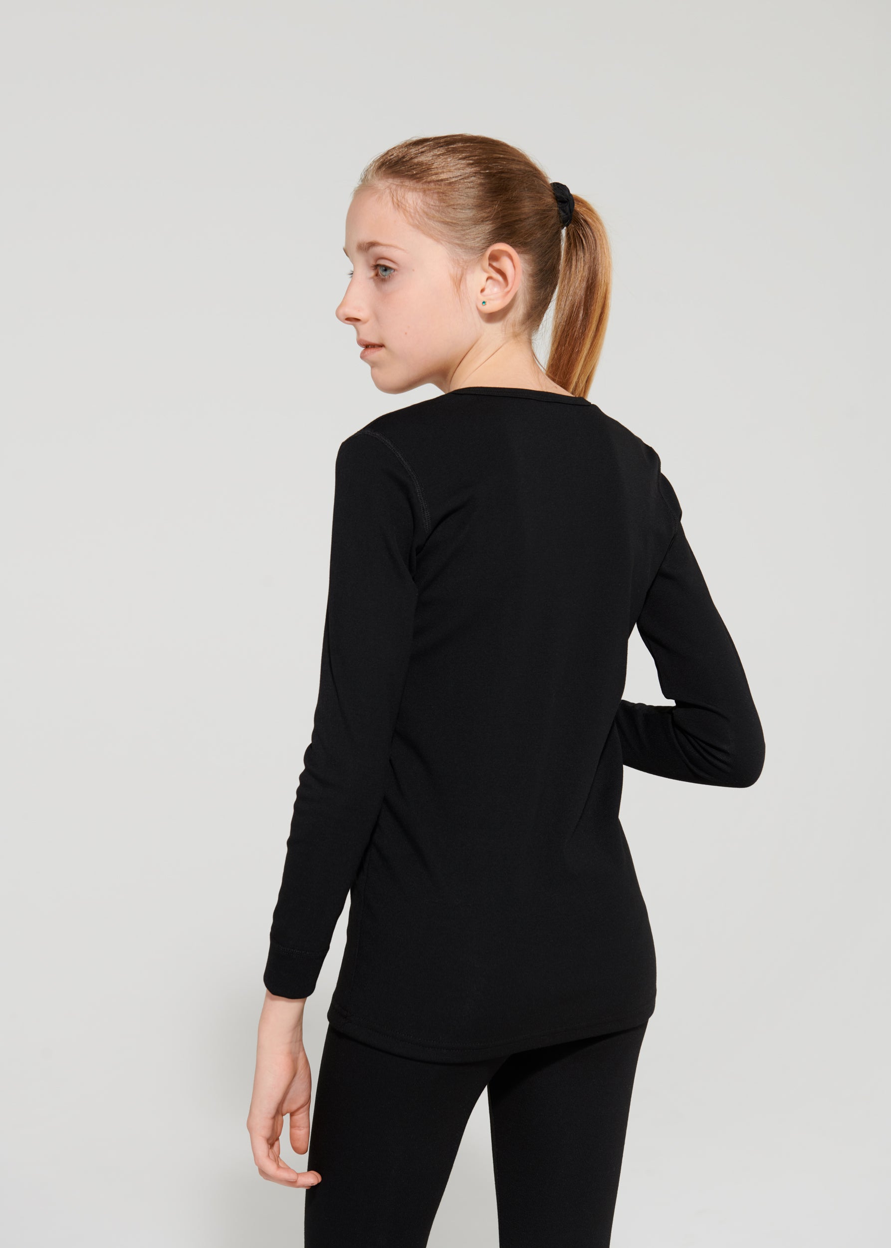 Namaldi Kid's Thermal Shirt in Black.