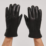 Warmth Men's Leather Gloves with Natural Fur.