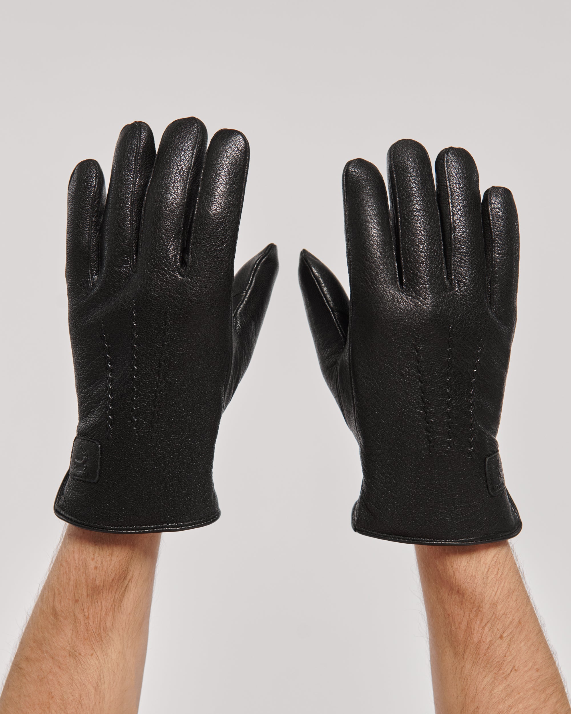 Warmth Men's Leather Gloves with Natural Fur.