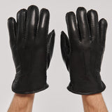 Warmth Men's Leather Gloves with Natural Fur.