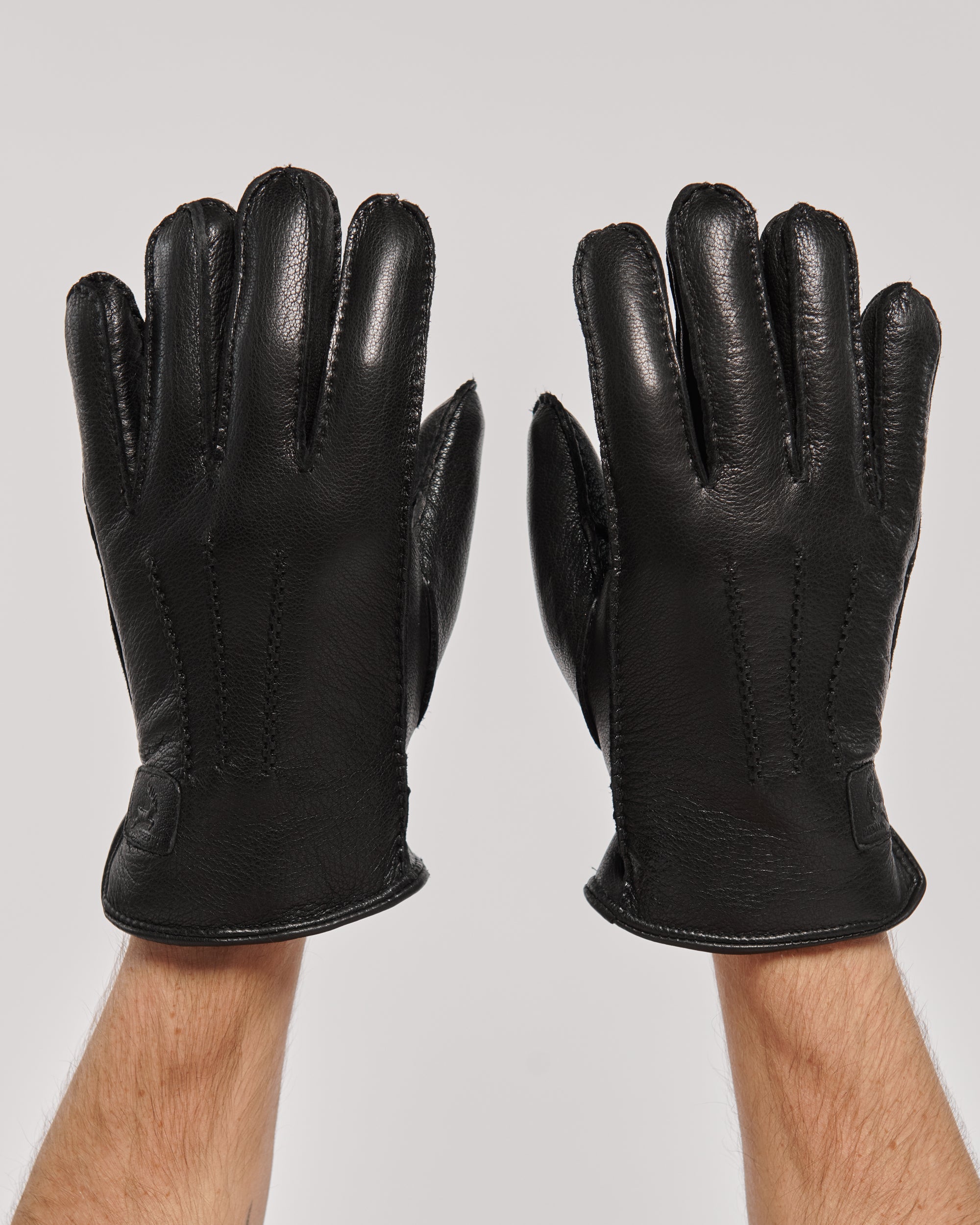 Warmth Men's Leather Gloves with Natural Fur.