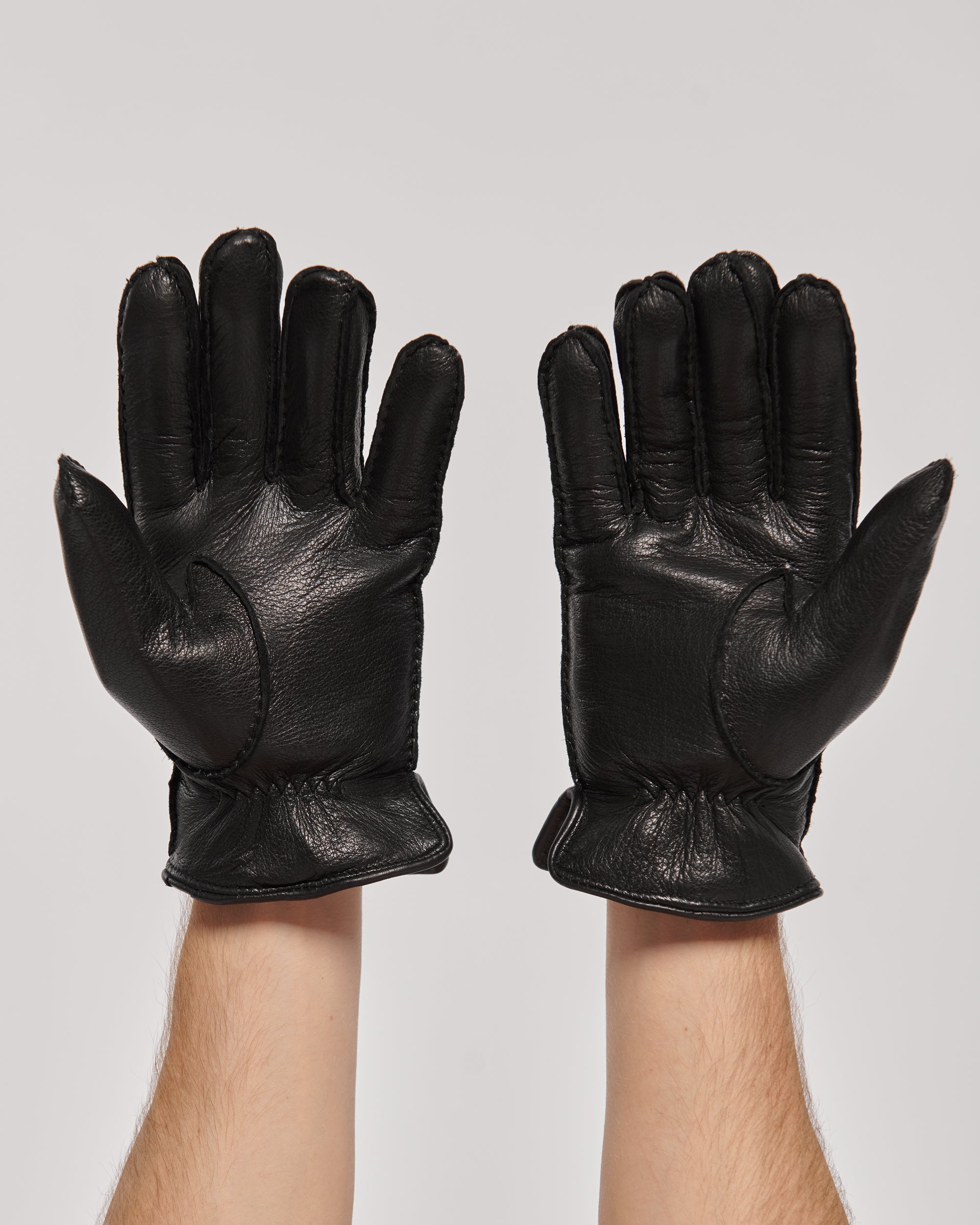 Warmth Men's Leather Gloves with Natural Fur.