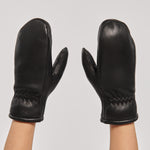 Cozy Women's Leather Mittens with Natural Fur.