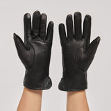 Warmth Women's Leather Gloves with Natural Fur.