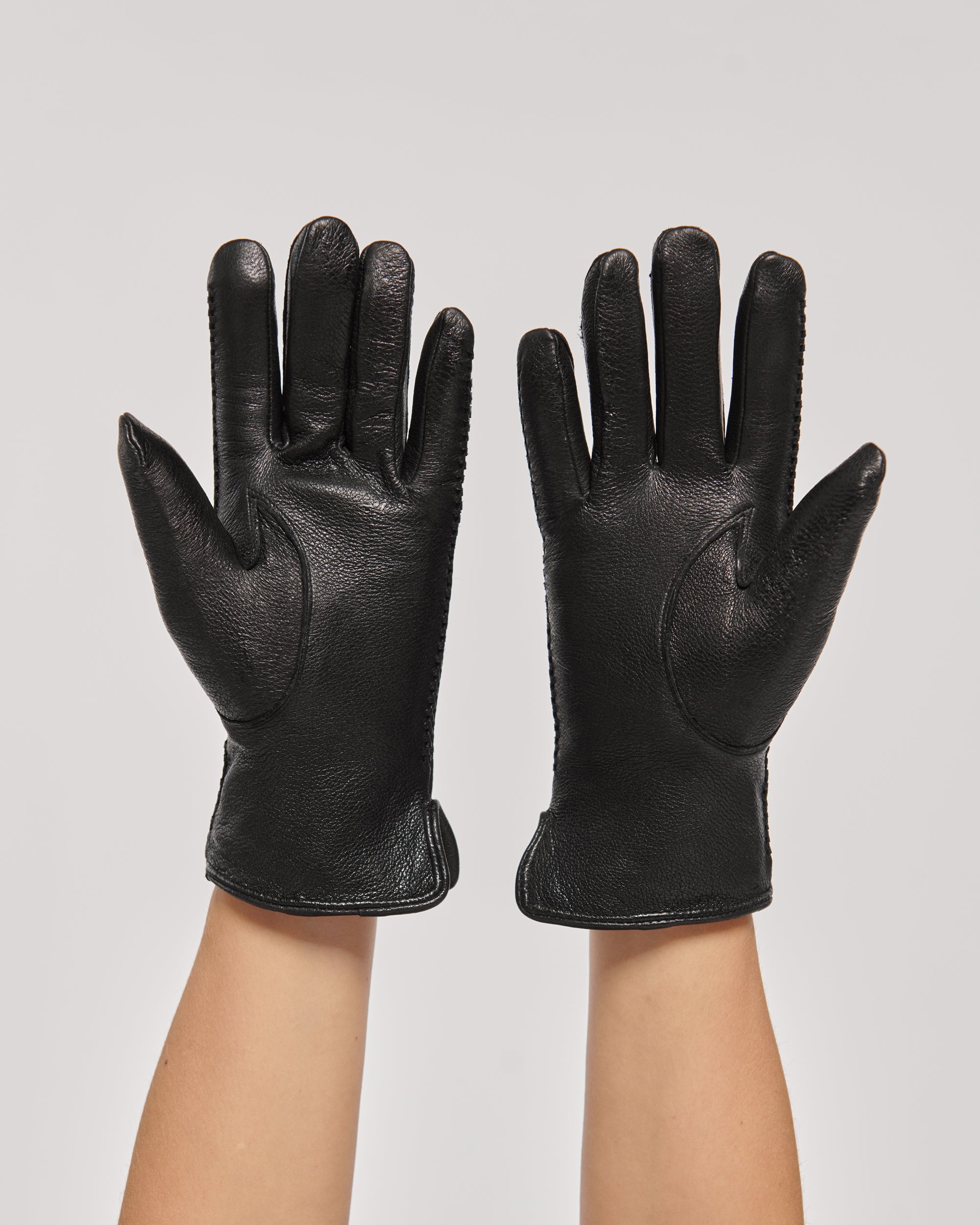 Warmth Women's Leather Gloves with Natural Fur.