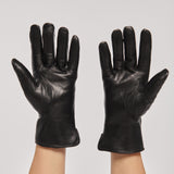 Warmth Women's Leather Gloves with Natural Fur.