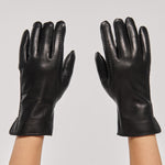 Warmth Women's Leather Gloves with Natural Fur.