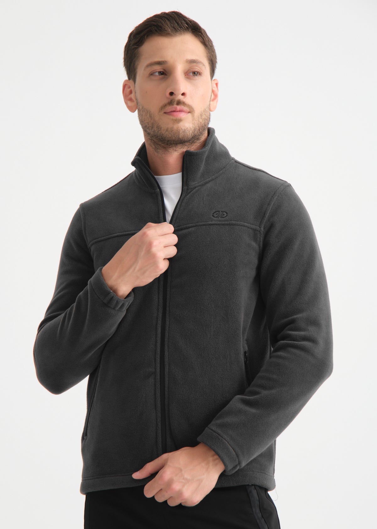 Shooter Men's Fleece Jacket in Grey.