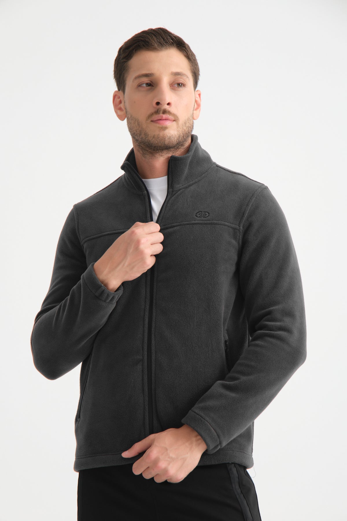 Shooter Men's Fleece Jacket in Grey.