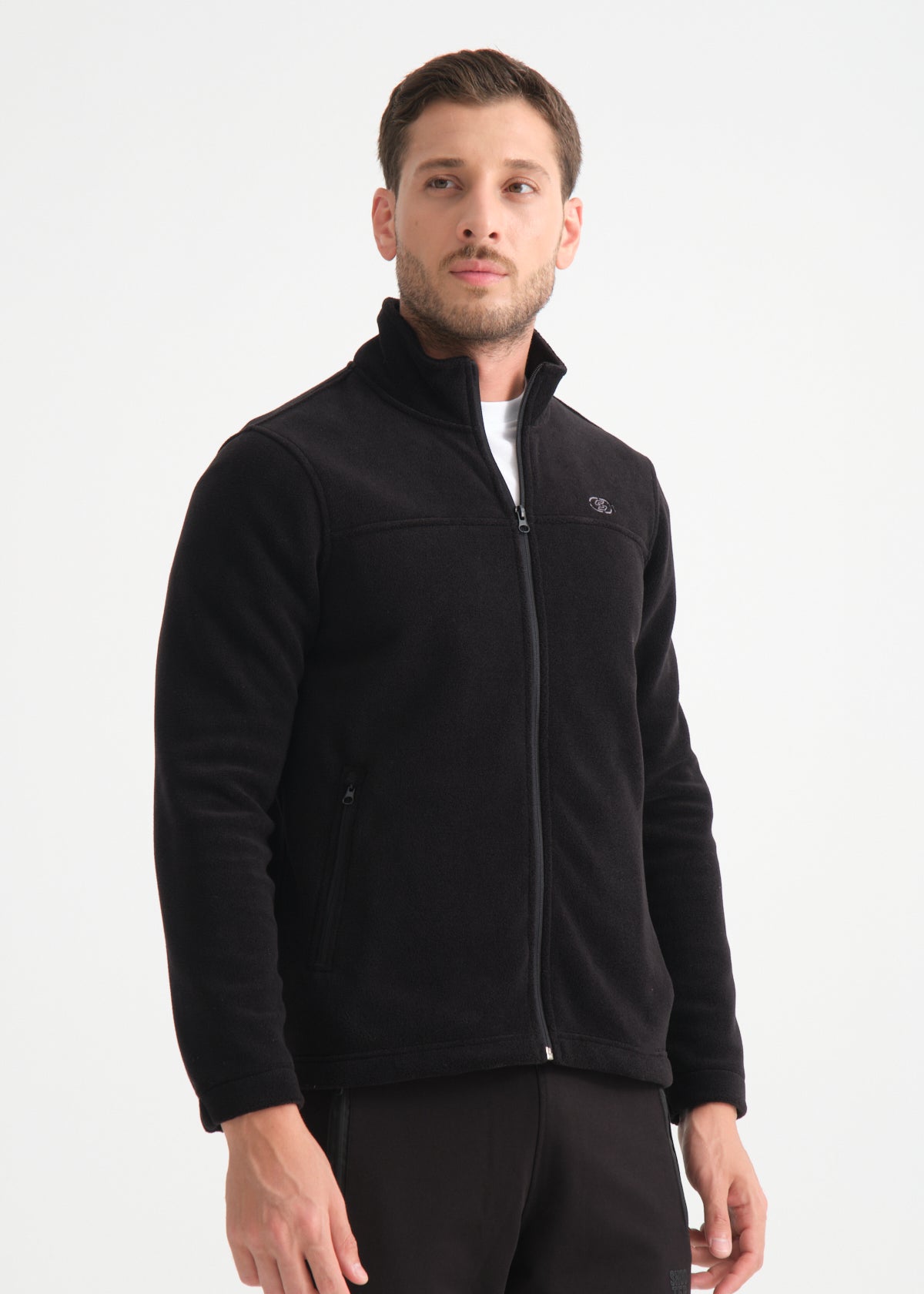 Shooter Men's Fleece Jacket in Black.
