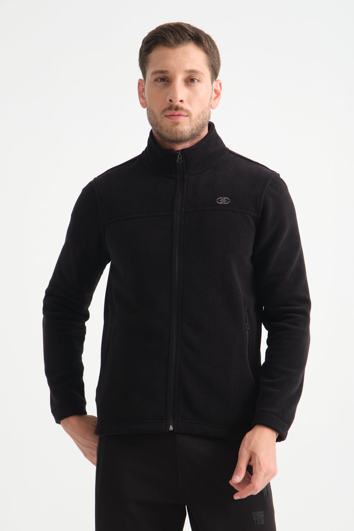 Shooter Men's Fleece Jacket in Black.