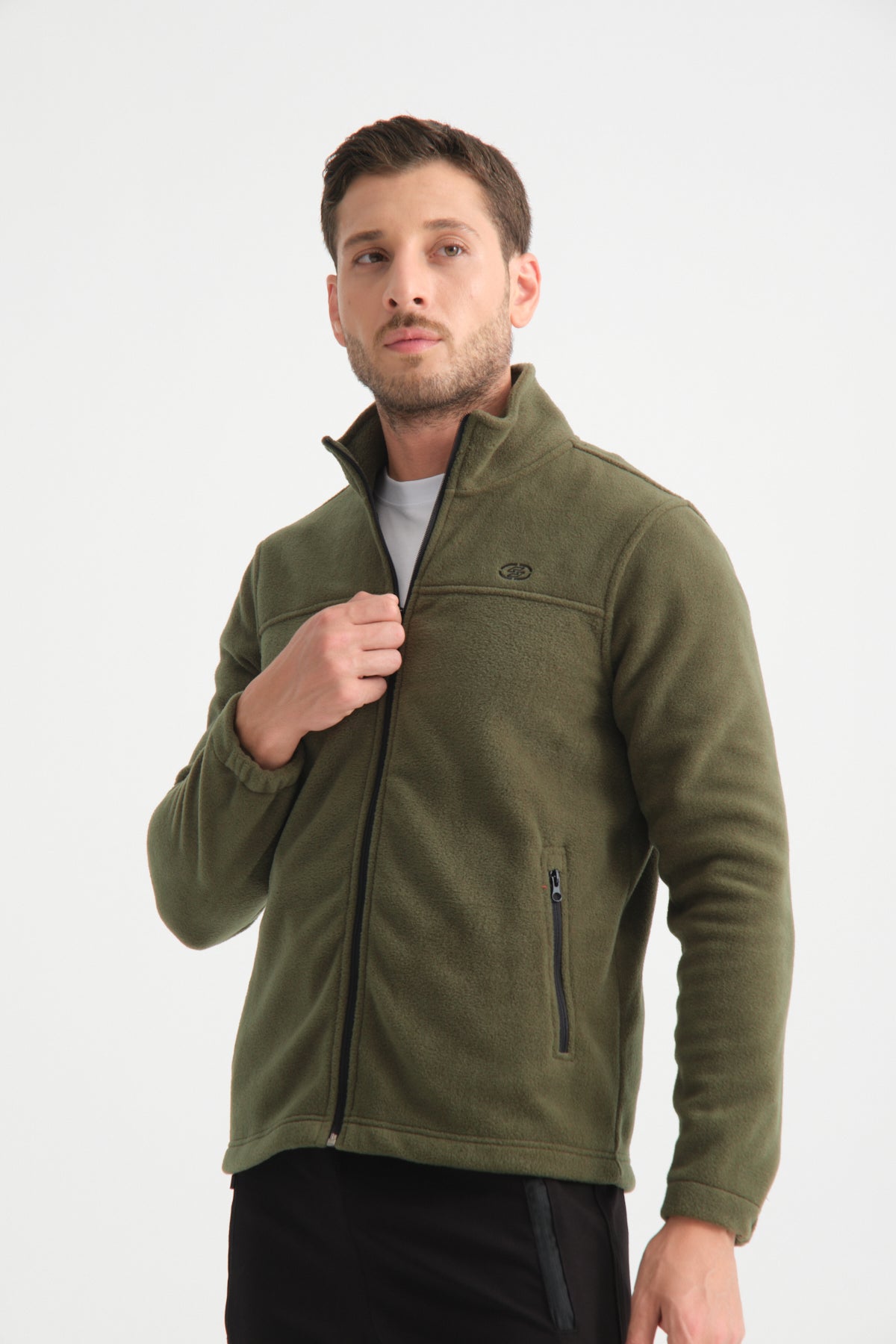 Shooter Men's Fleece Jacket in Khaki.
